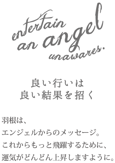 angel 良い行いは良い結果を招く 羽根は、エンジェルからのメッセージ。これからもっと飛躍するために、運気がどんどん上昇しますように。